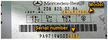 Car radio serial location sample image